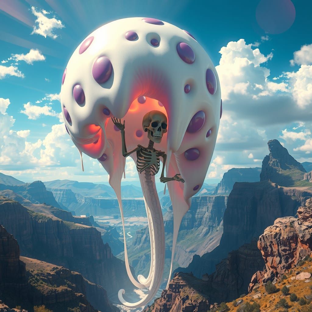 Iridescent Slime Giant in a Kaleidoscopic Valley