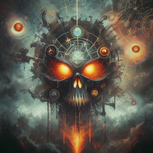 Stingy Jack Horror in Mixed Media Illustration