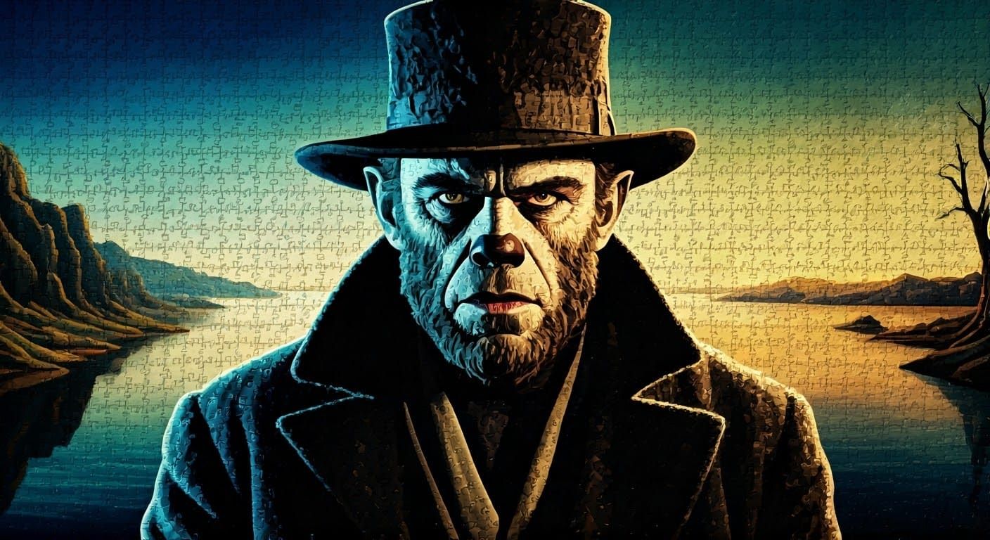 The Wolf Man in a Gothic Mosaic Dreamscape