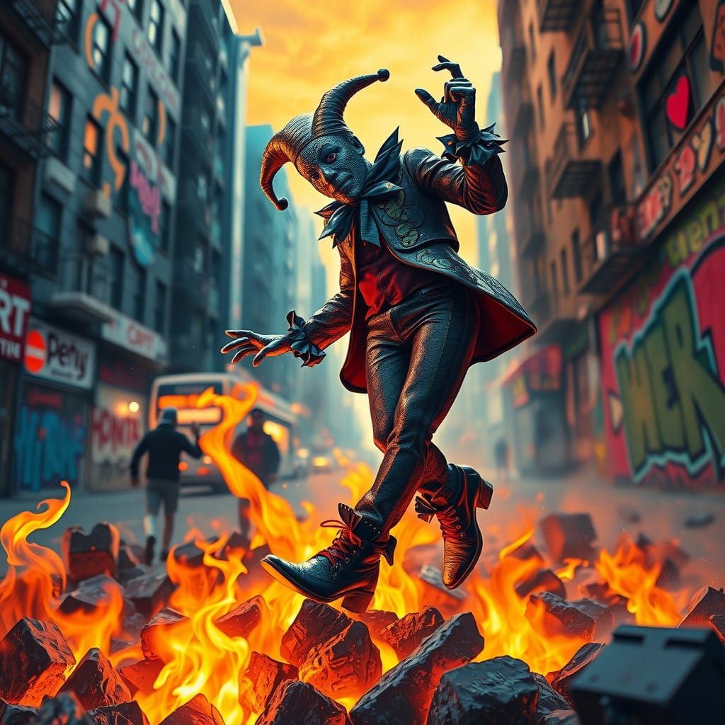 Jester's Fiery Tap Dance on Glowing Coals