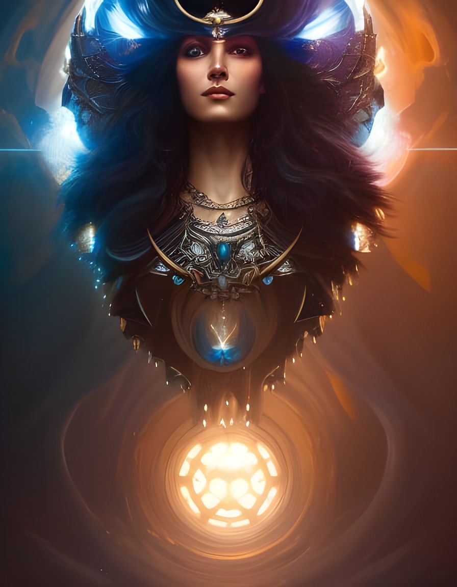 Elemental Queen Portrait in Hyperdetailed Digital Art