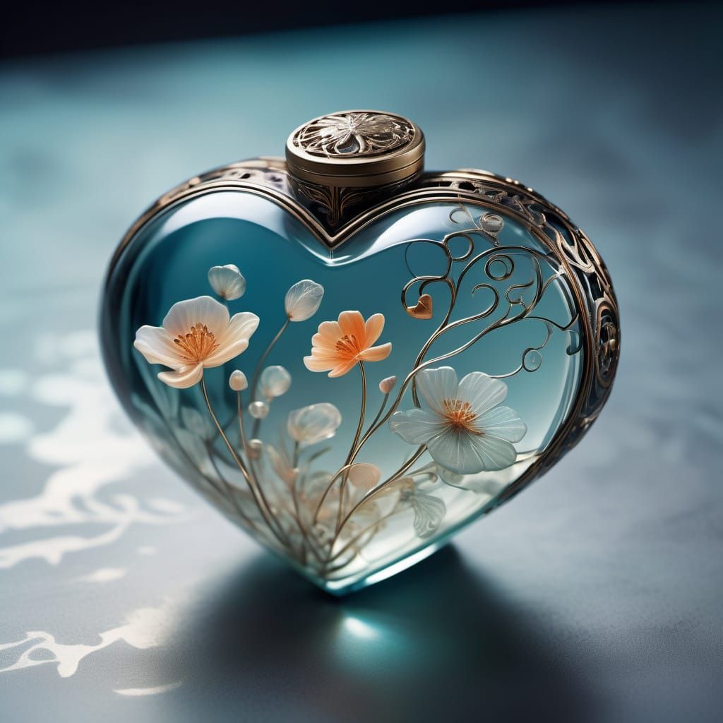 Glowing Glass Jewelry in Petite Heart-Shaped Box