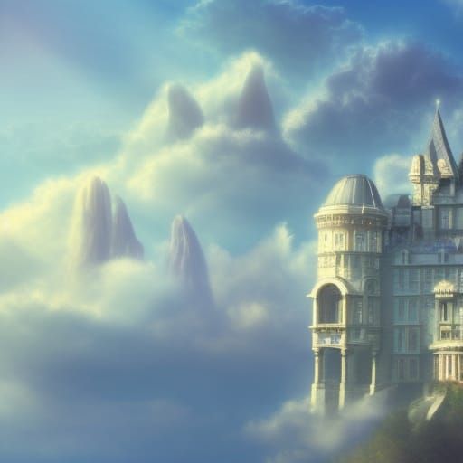 Heavenly Cloud City Mansion in Divine Light