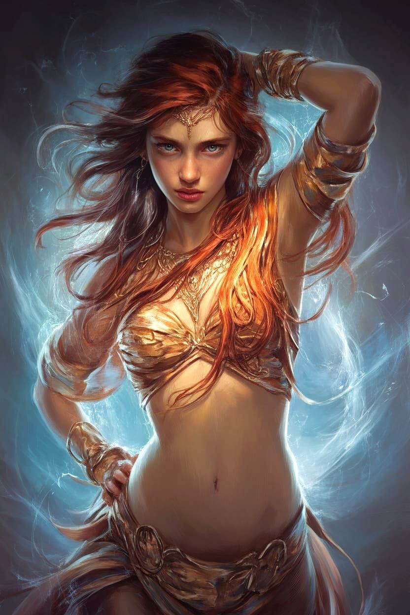 Mesmerizing Portrait of a Woman with Auburn Hair