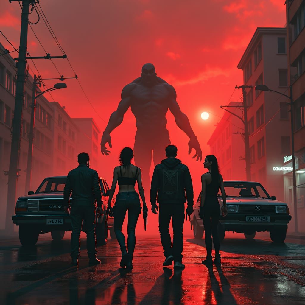 Survivors Confront Monster in Raccoon City Ruins