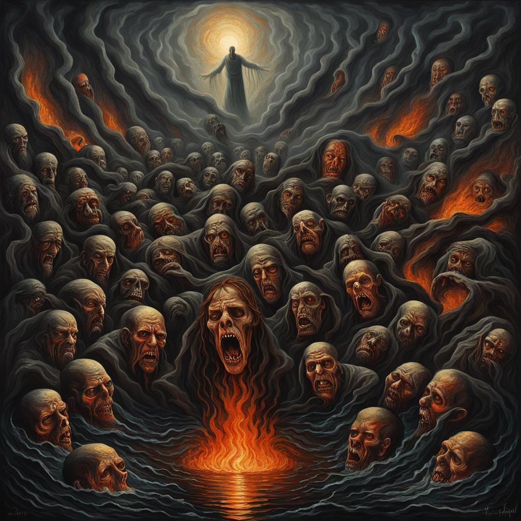 Souls Suffering in the Depths of Hell