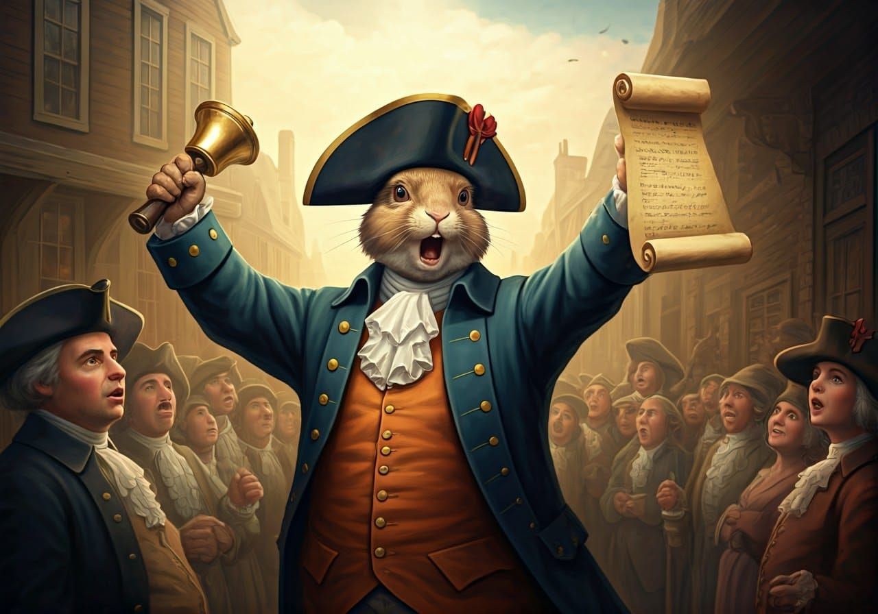 Colonial Rabbit Town Crier in Full Cry