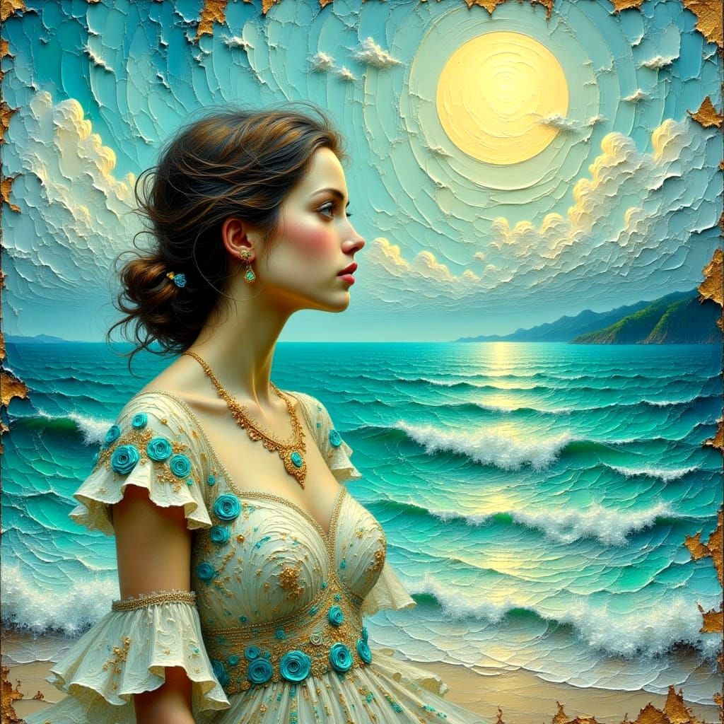 Romantic Sorrento Moonlit Serenade in Pastel Hues