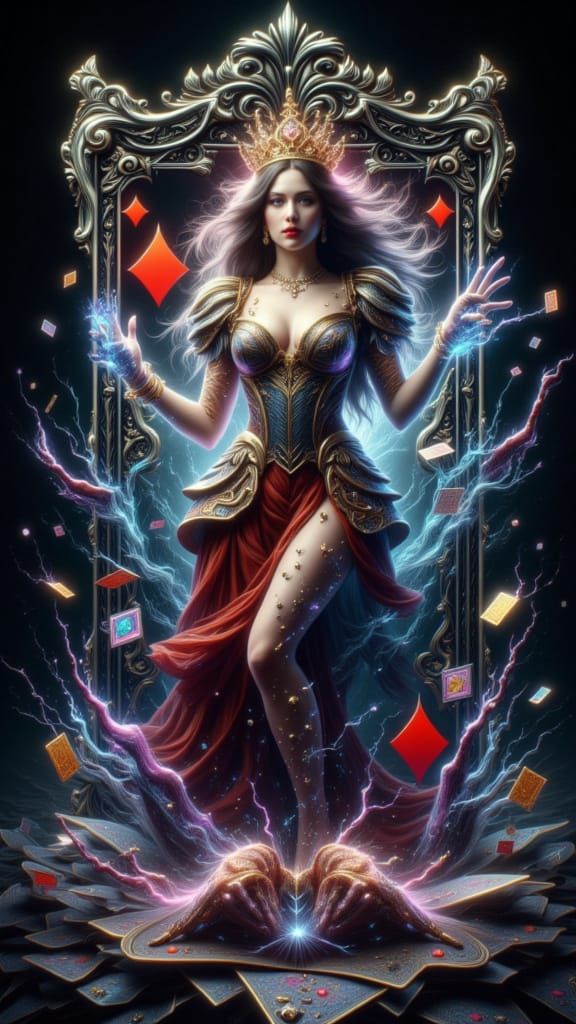 Queen of Clubs Stepping Out, Digital Illustration