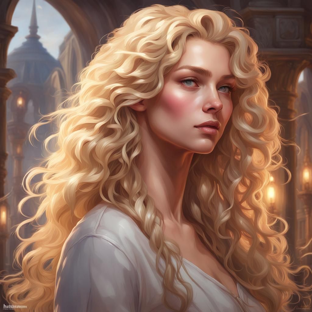 Detailed Portrait of a Beautiful Blonde Woman