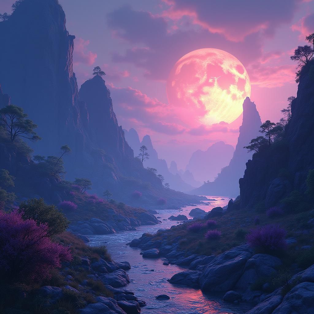 Mystical Realm Landscape in Unreal Engine Style