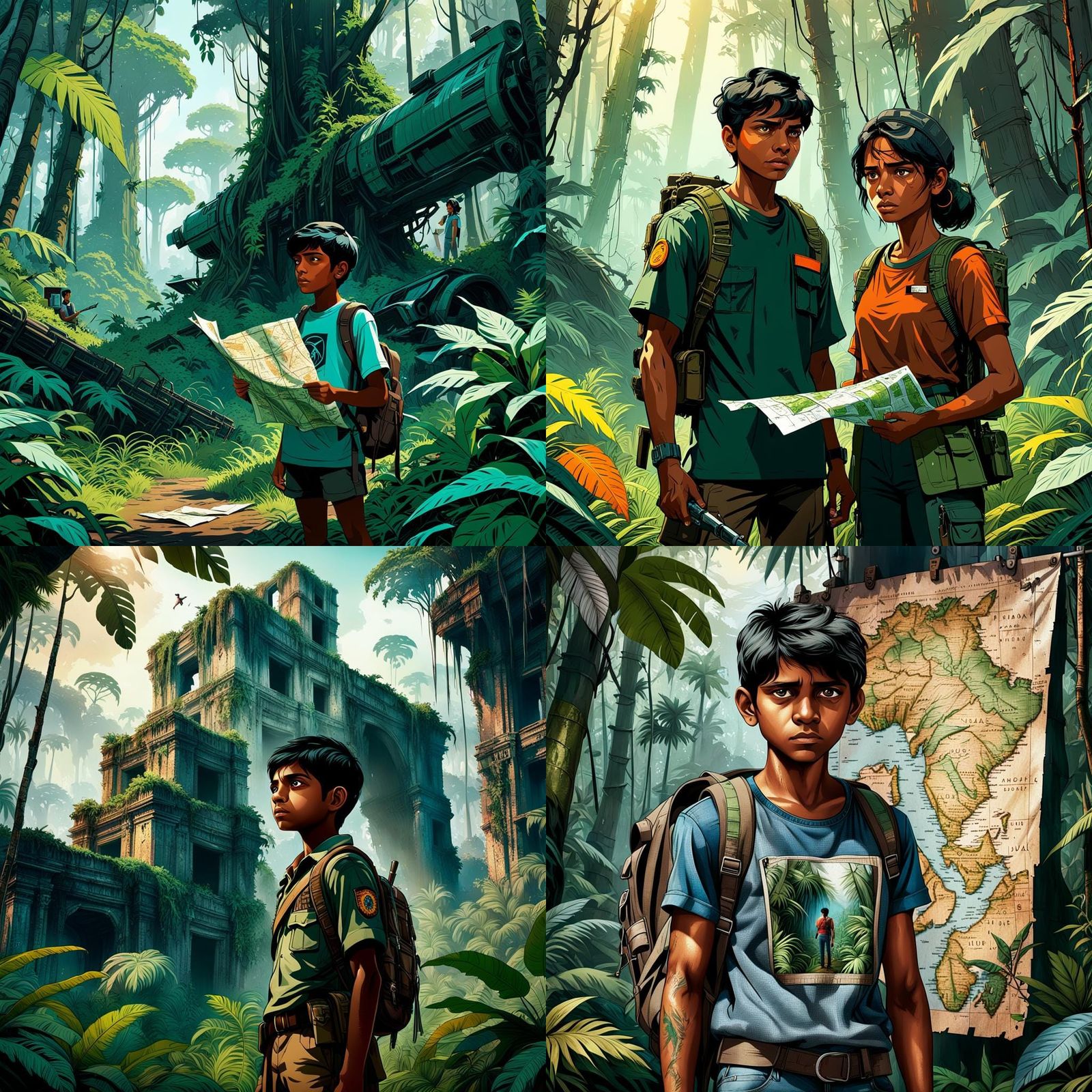 Indian Boy's Journey: Detailed Matte Painting, 8k