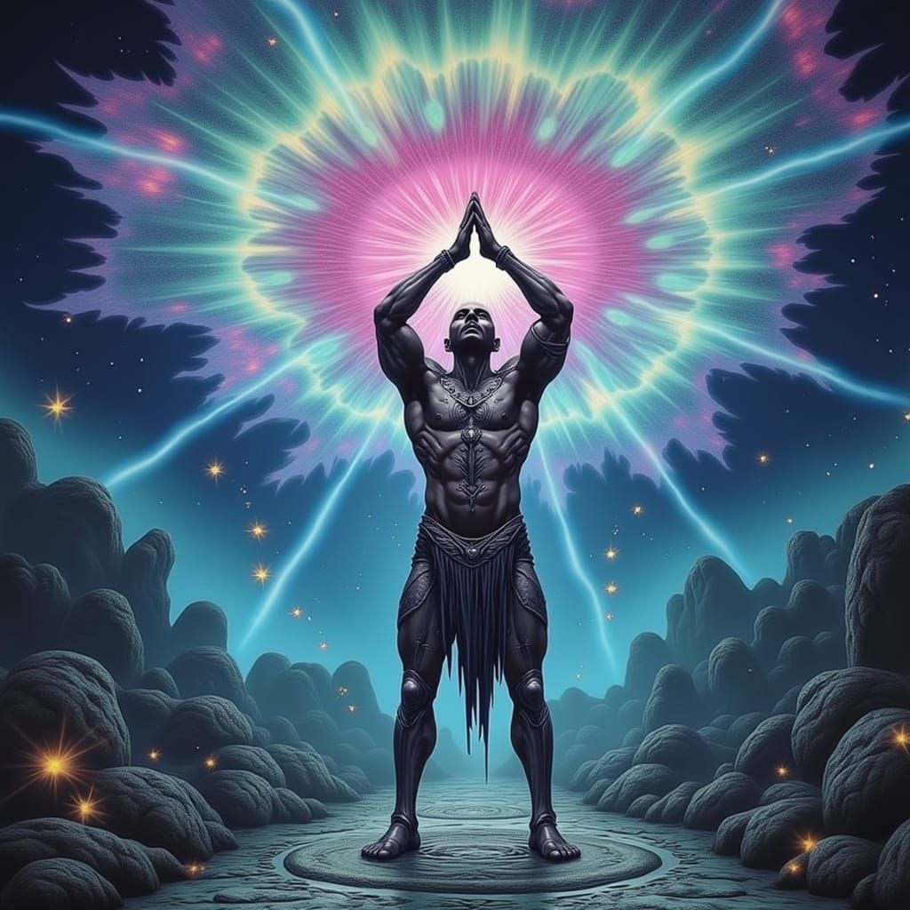 Majestic Warrior in Ethereal Tranquility