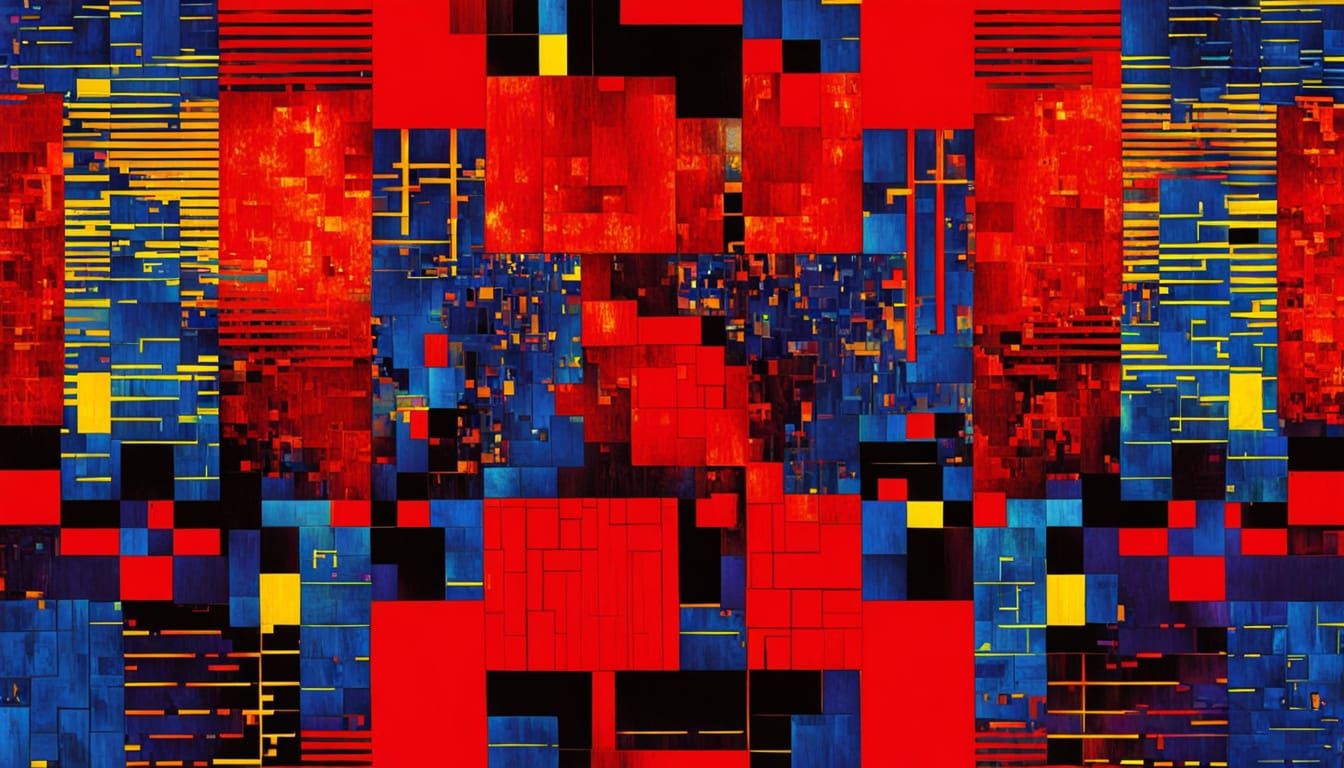 Cosmic Geometric Dreamscape in Abstract Art Style