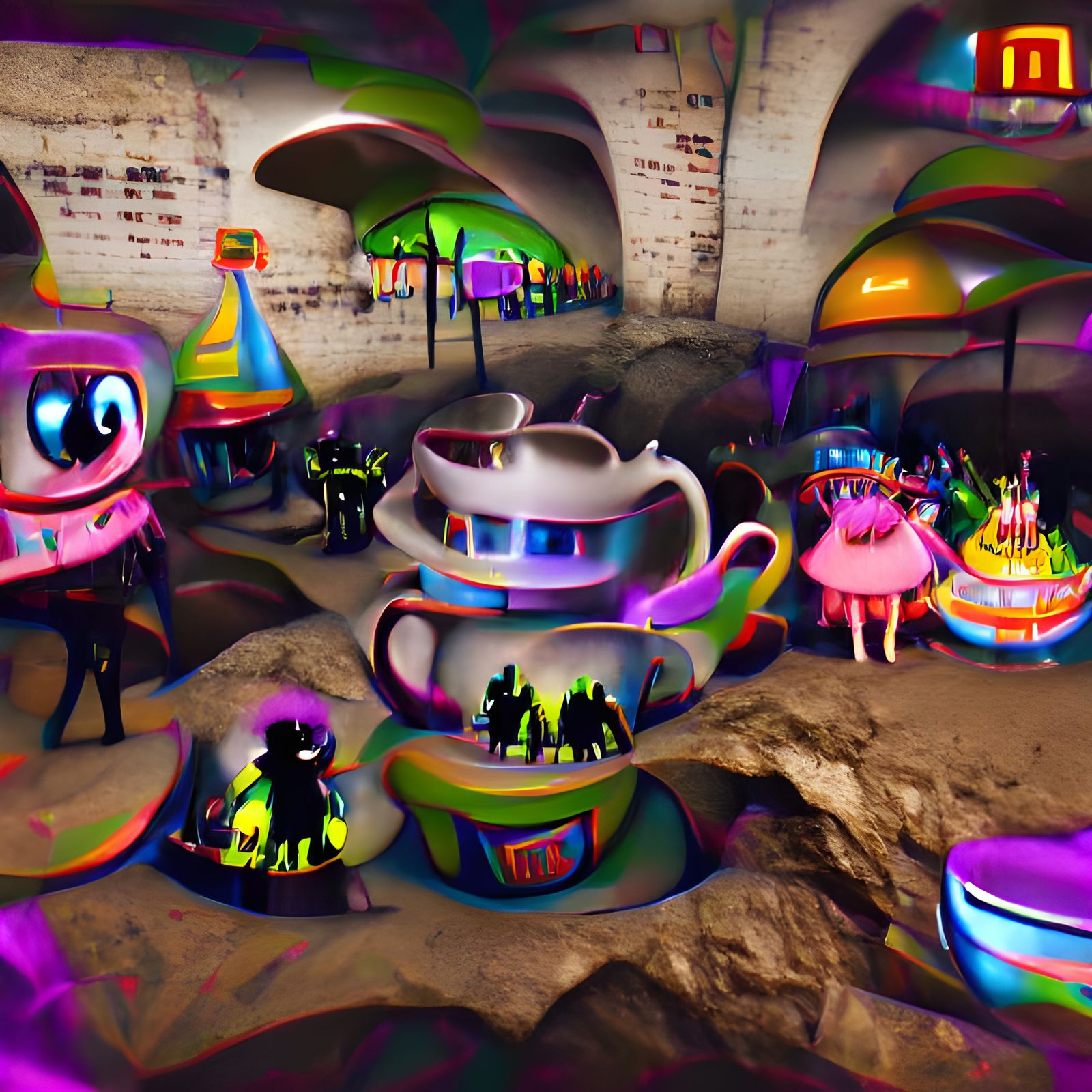 Futuristic Tea Party in Metropolis Ruins