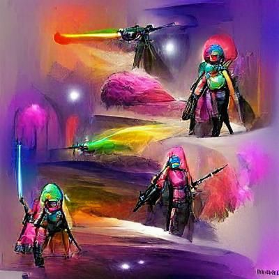 Intergalactic Bounty Hunter in Colorful Concept Art