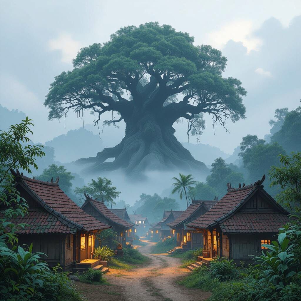 South Indian Village by Mysterious Forest, Cinematic 3D Anim...