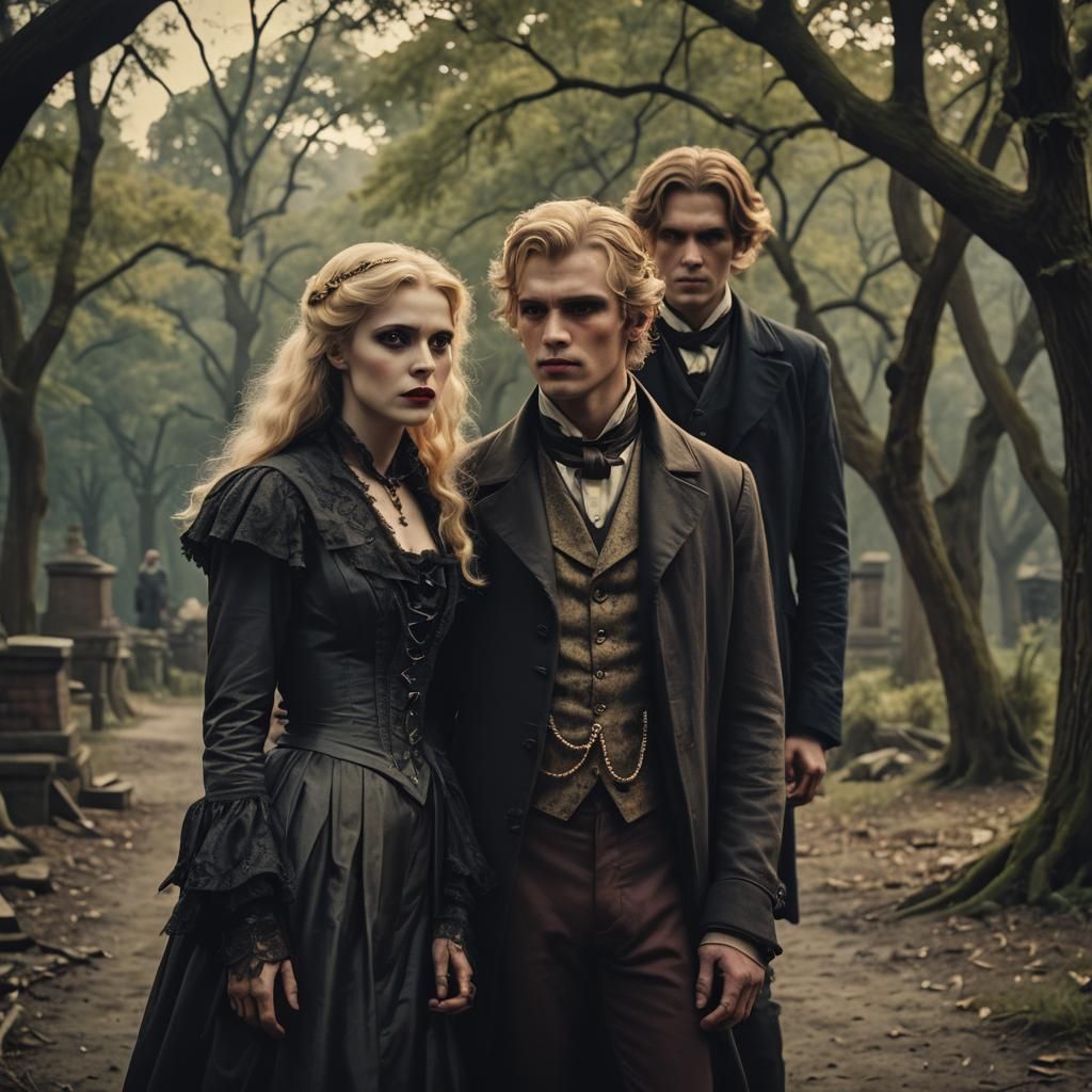 Victorian Vampire Scene with Human