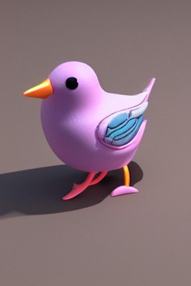 Mechanical Bird Toy in Pastel Colors