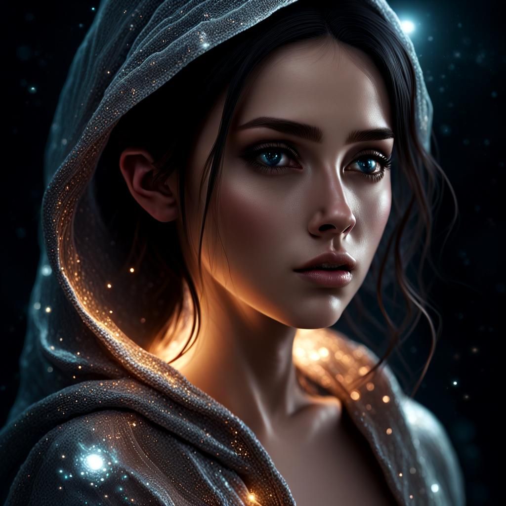 Surreal Beauty in Cosmic, Eerie, Low-Key Lighting