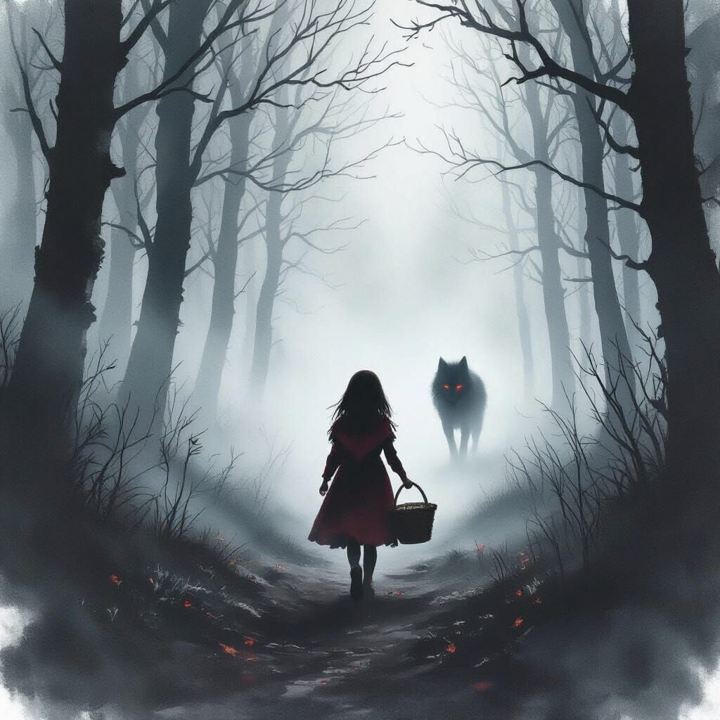Red Riding Hood's Ominous Forest Encounter