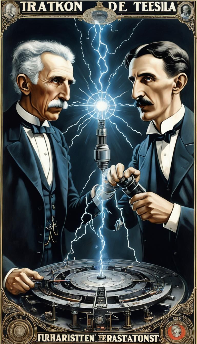 Tesla and Einstein in Vintage Ad