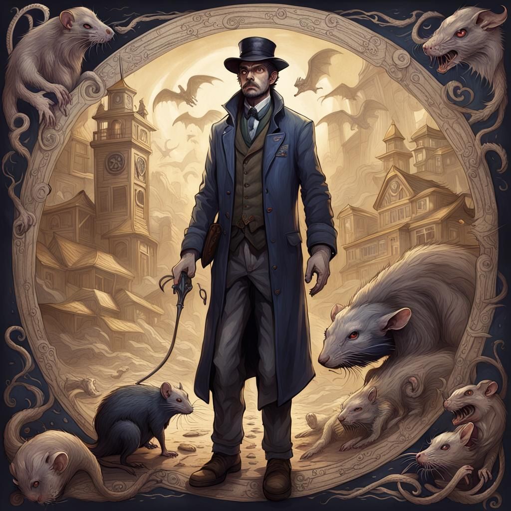 Intricately Detailed Rat-Man Concept Art