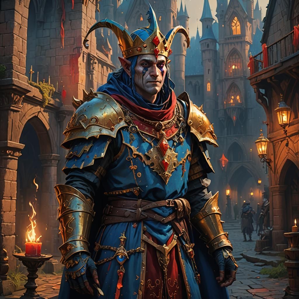 Jester in Arthur's Court: Medieval Fantasy Art