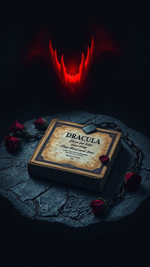 Dracula's Fangs Emerge from Weathered Book