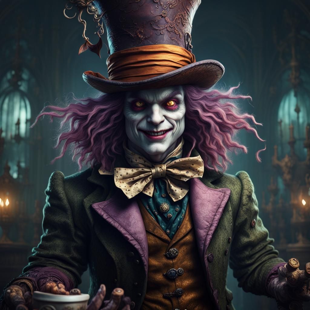 Evil Mad Hatter Monster in Detailed Matte Painting