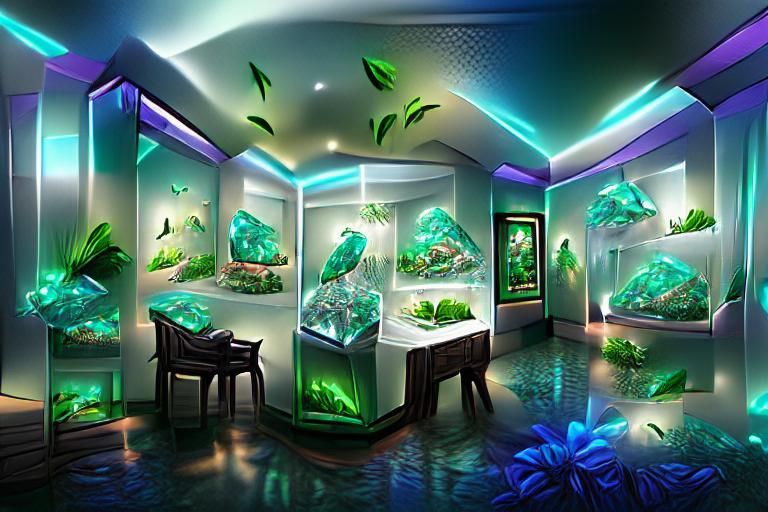 Glowing Neon Tropical Fish Aquarium in 3D