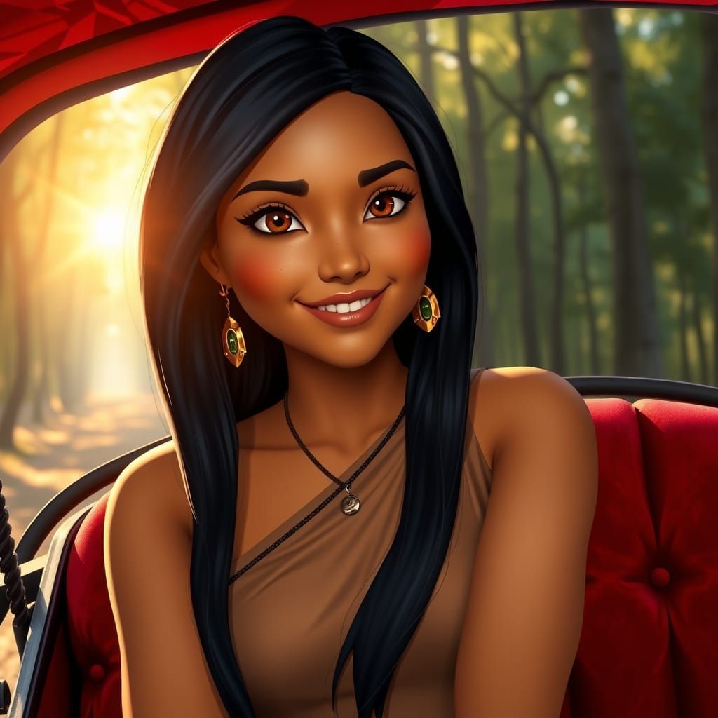 Pocahontas in a Horse Drawn Carriage