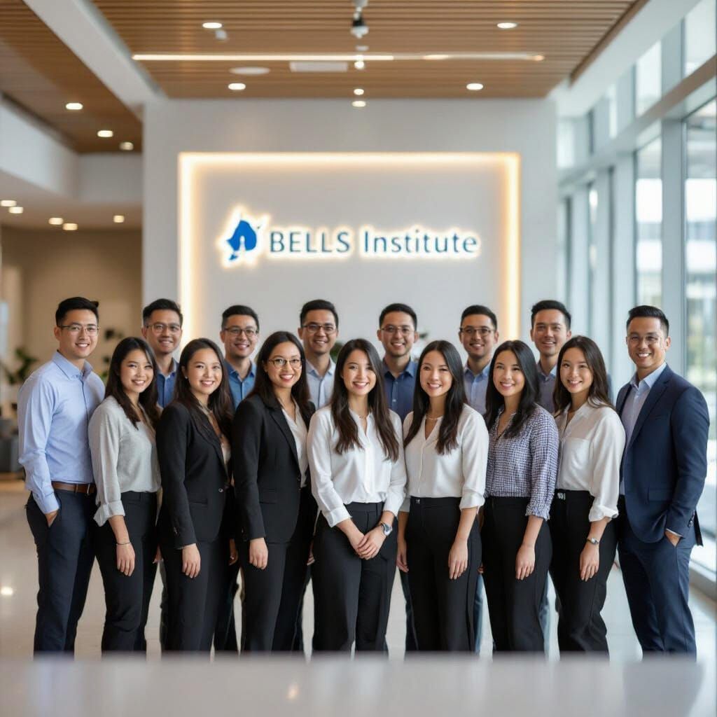 Group Photo of 18 Adults at BELLS Institute