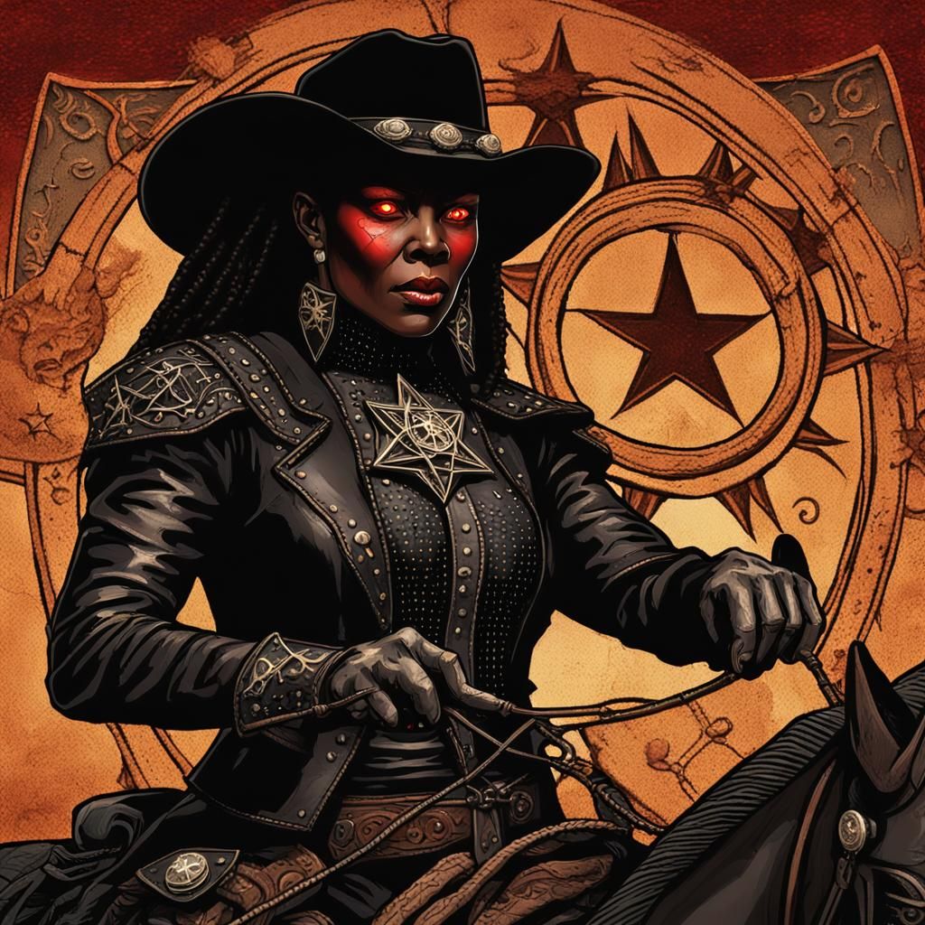 African-American Female Pinhead in Wild West Setting