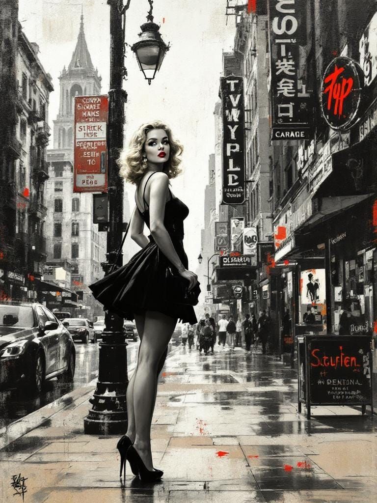 Pin-Up in Urban Art Style