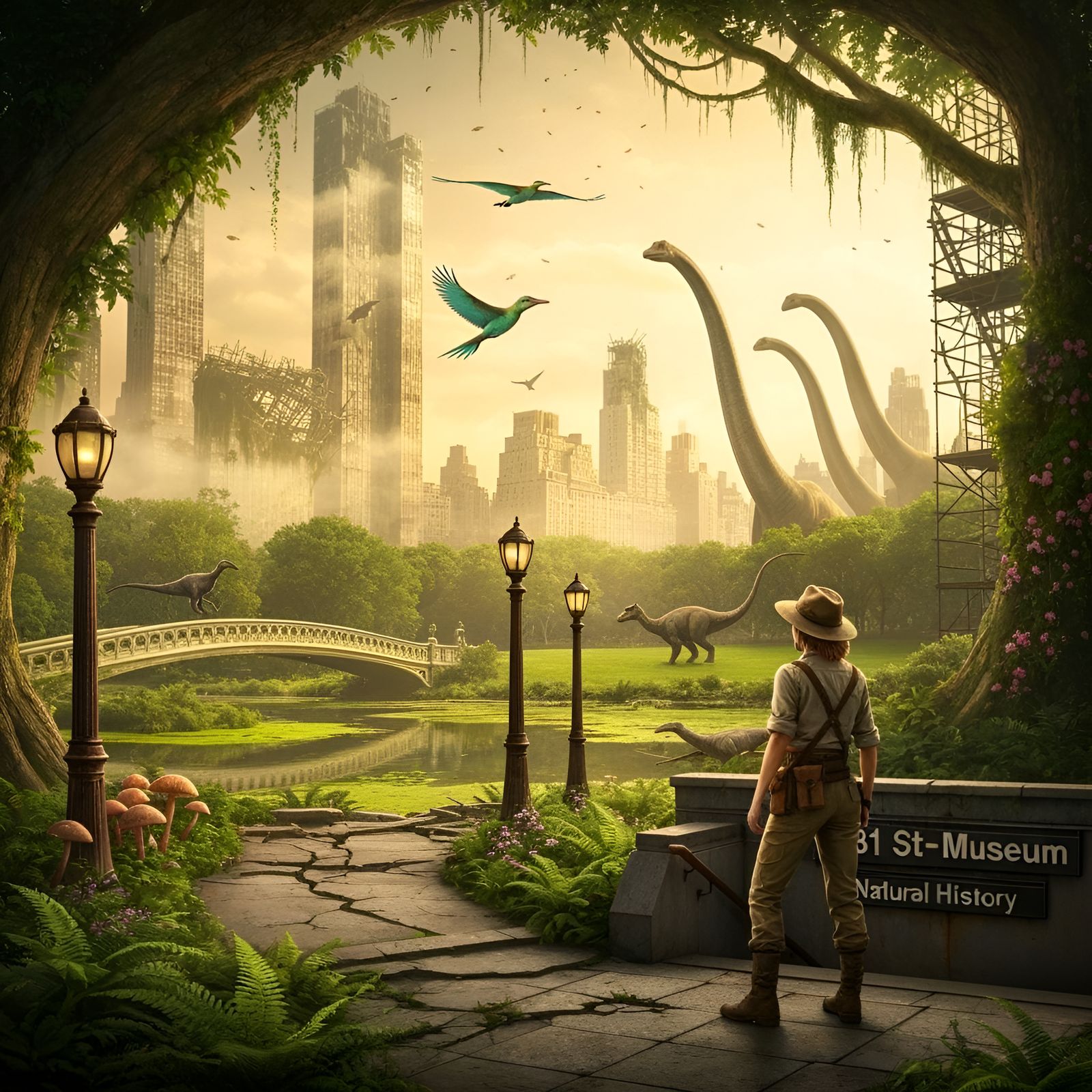 Prehistoric Manhattan in Speculative Evolution Style