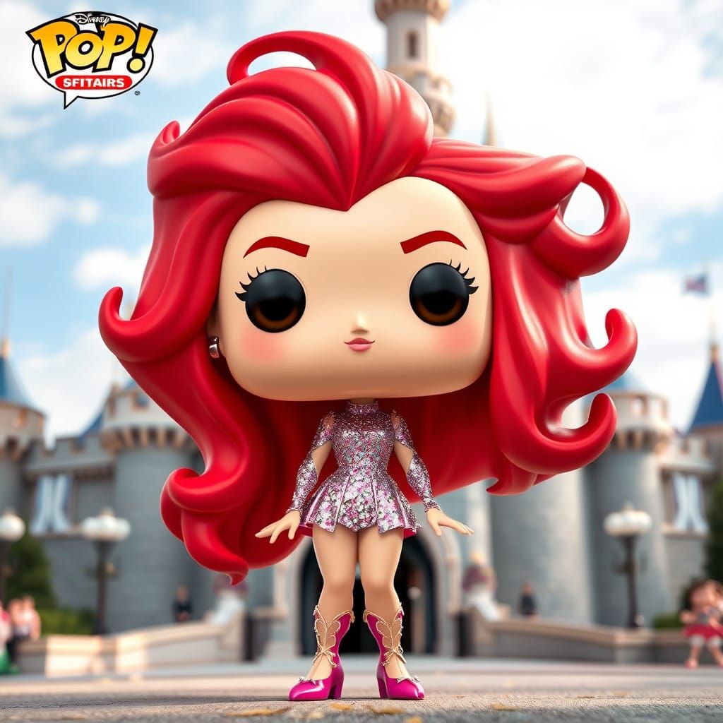 funko pop figure disney Alla Pugacheva with red big hair at Disneyland