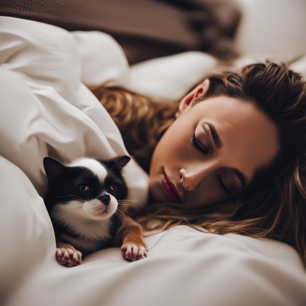 Person Relaxing in Bed