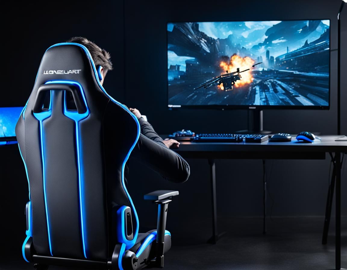 Gaming Chair Back View with User