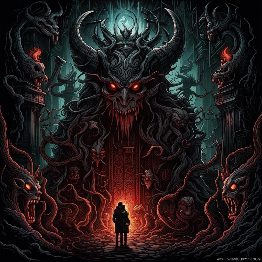 Demonic Code: Dark Academia Concept Art