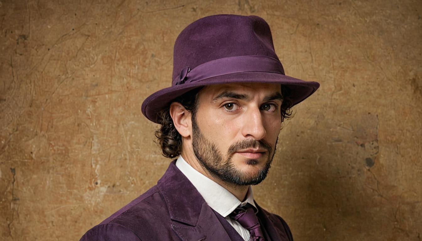 Greek Man with Purple Hat in Renaissance Style