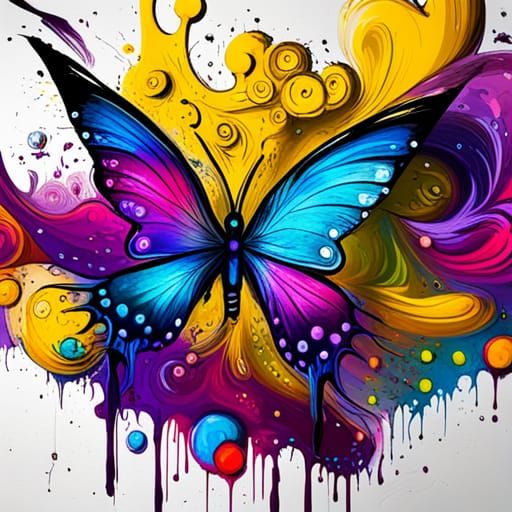 P. Philyra Butterfly in Adventure Time Graffiti Style