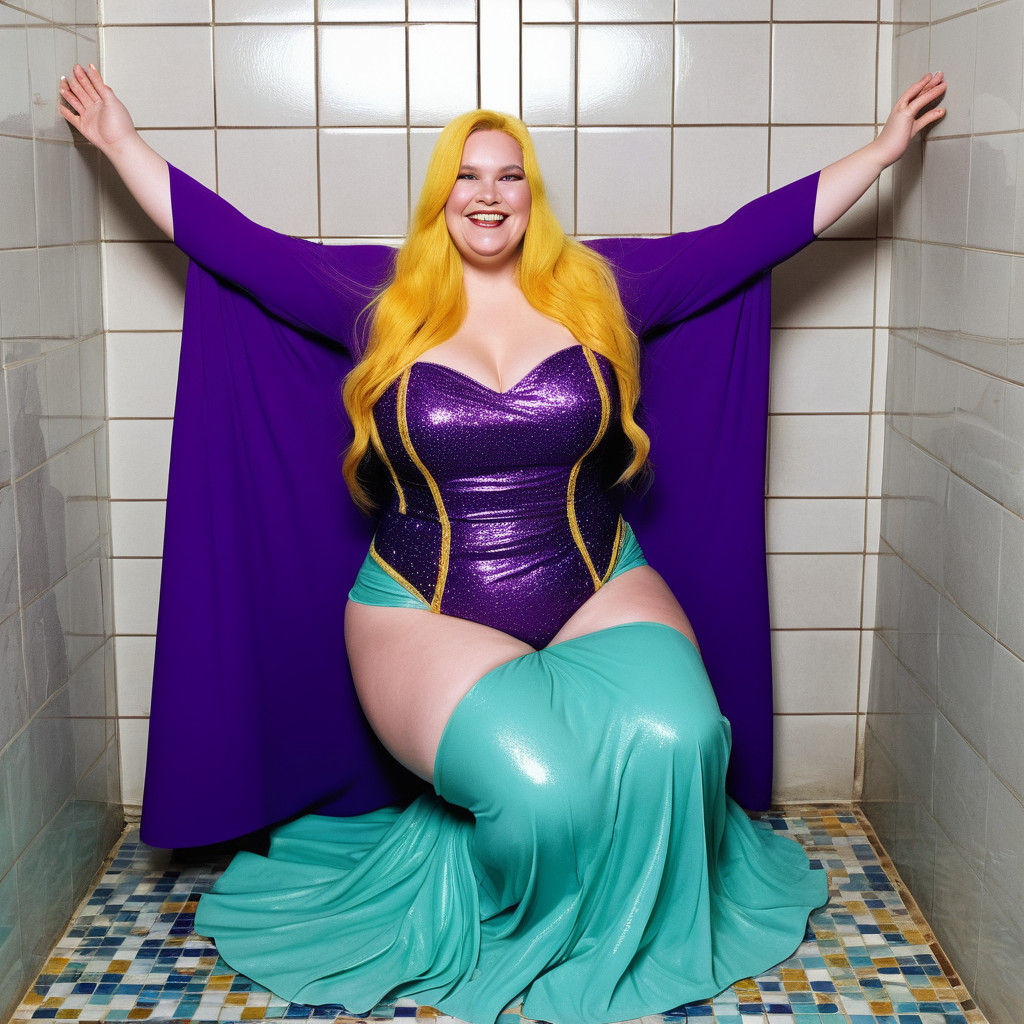Plus-Size SSBBW Superhero Dimensia Rescues Mermaid