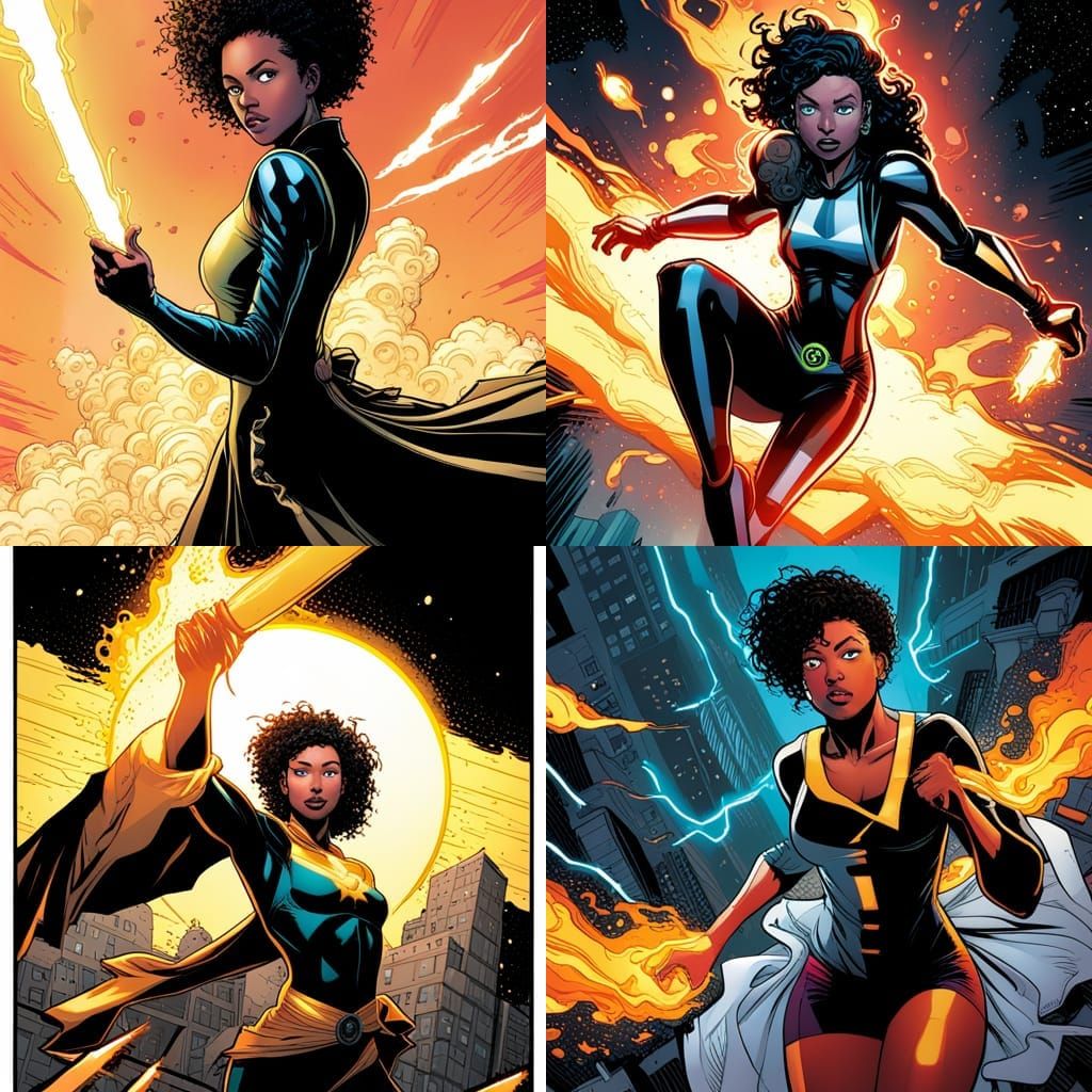 Dynamic Comic Book Art in Radiant Black Style