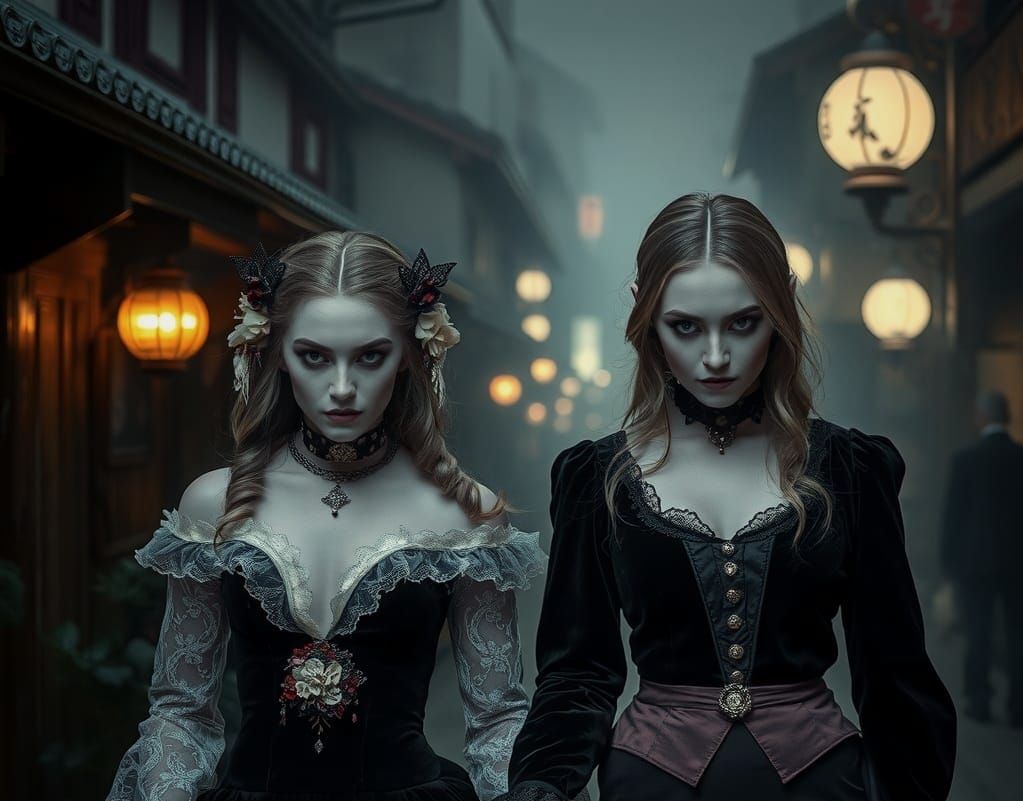 Gothic Vampires in Japan on Halloween Night