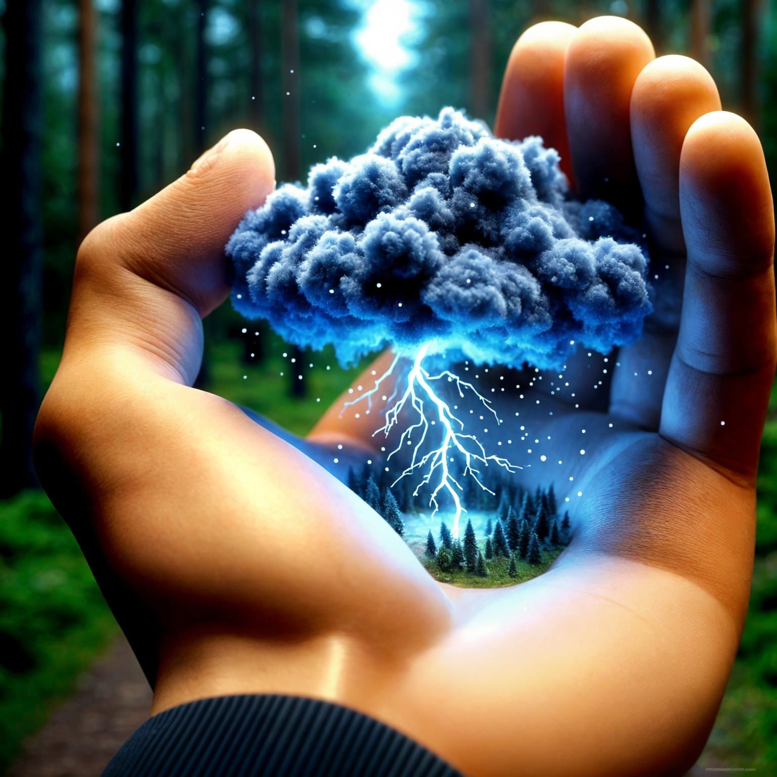Microscopic Thundercloud in Hand: A Photorealistic Weather S...