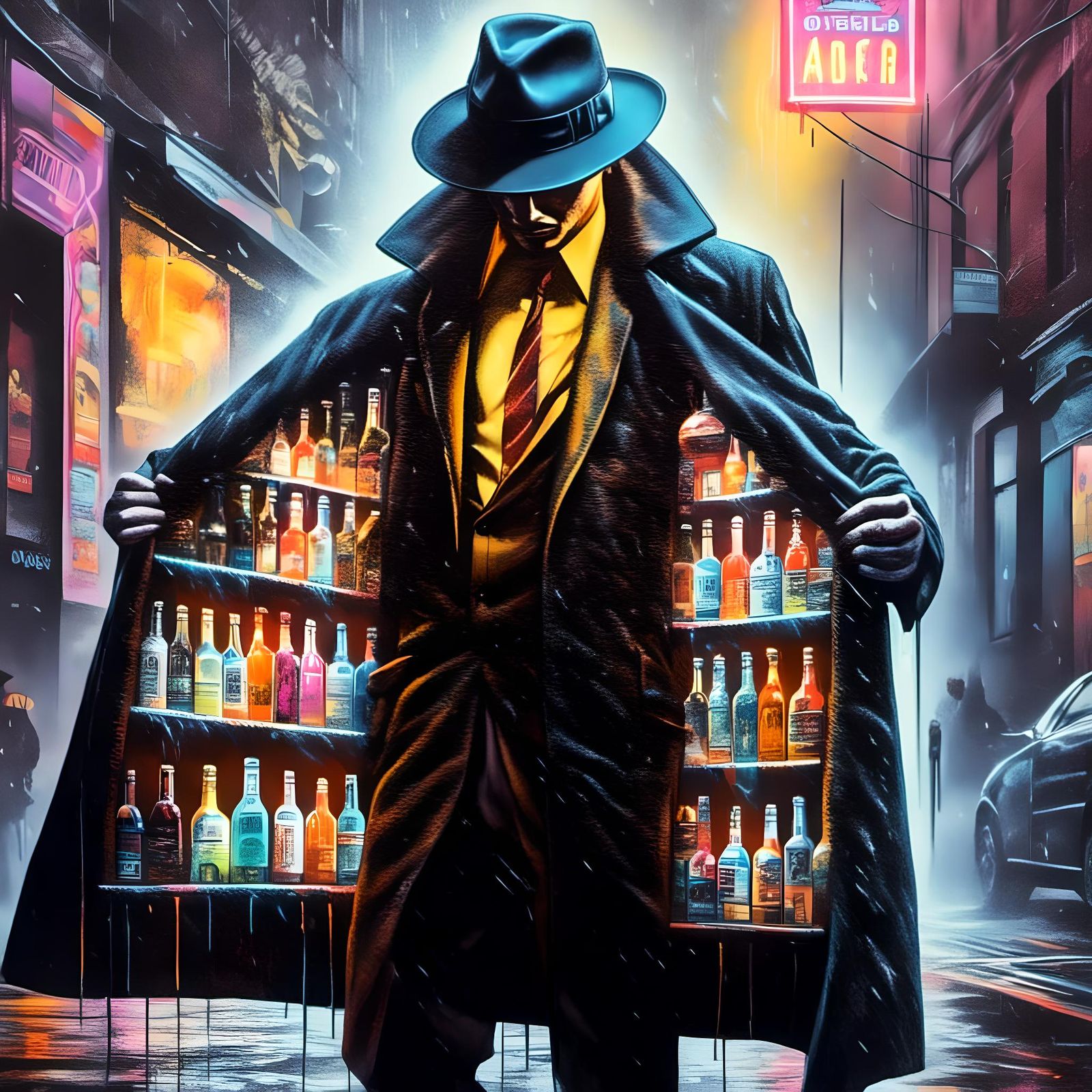 Mysterious Man Reveals Hidden Minibar in Coat