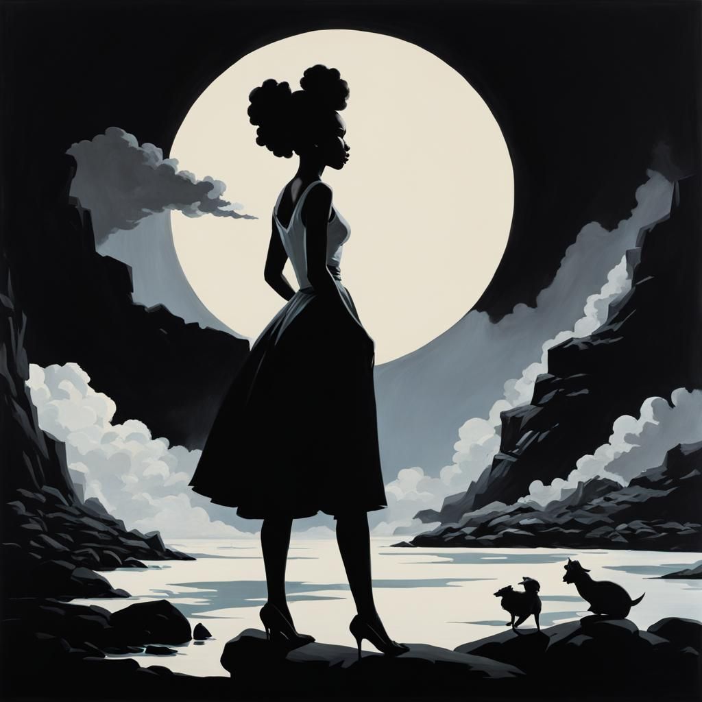 Striking Silhouette Art in Kara Walker Style