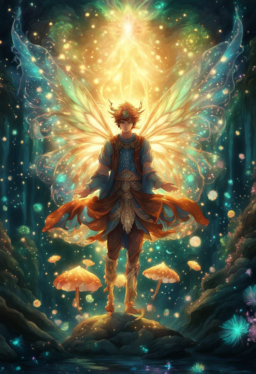 Divine Fairy Dances in Psychedelic Manga Grotto