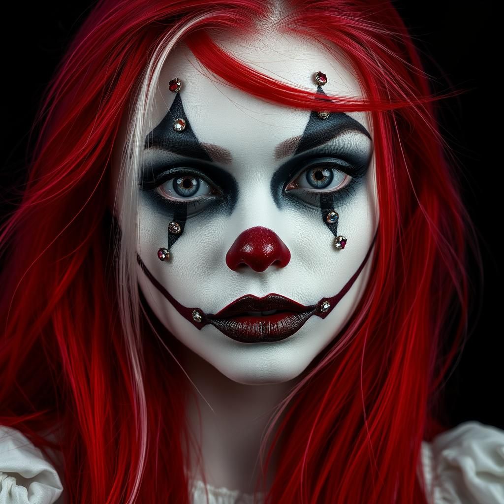 Diamond Clown: A Striking Black and White Portrait